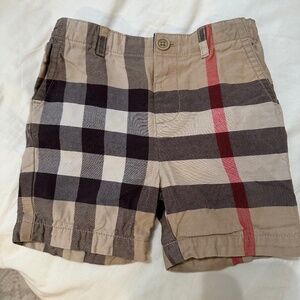 Burberry 18 months plaid shorts